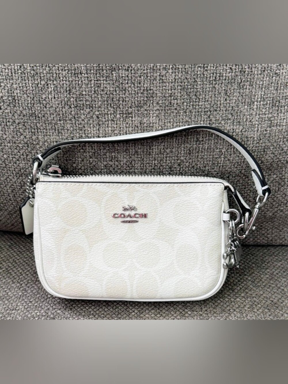 Coach Nolita 15 Mini Bag In Signature White With Charms